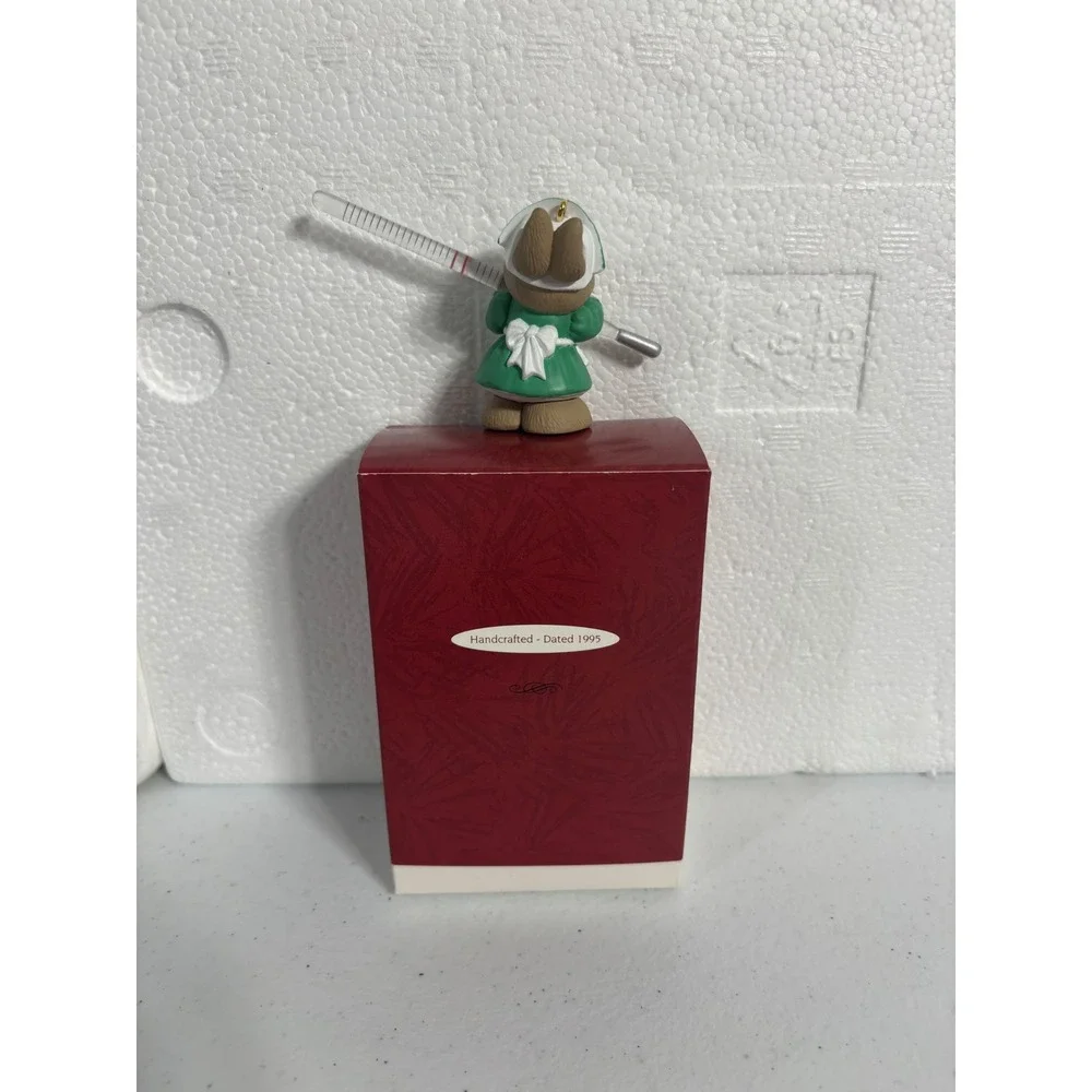 Hallmark Keepsake‎ Ornament Christmas Fever 1995 Bunny Nurse Thermometer